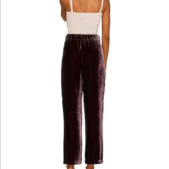 Eileen Fisher Purple Rayon/Silk Velvet Pants - Picture 2 of 7